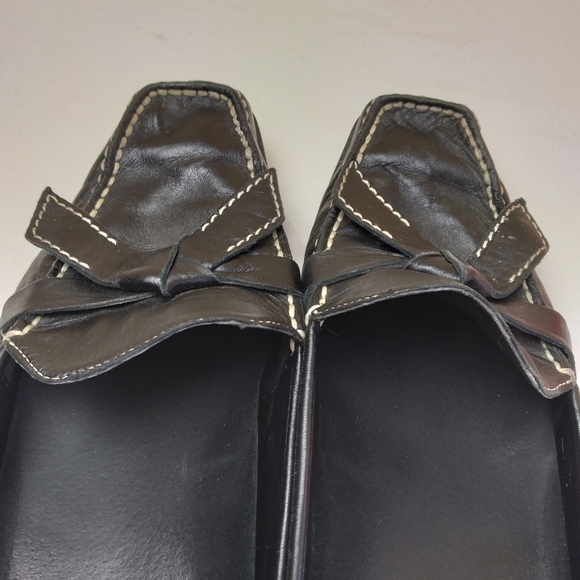 Aerosoles Black Leather Marine Bio Slide Mule Shoes 7 1/2B - Picture 8 of 15